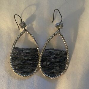 Brighton Black and Silver Teardrop Earrings